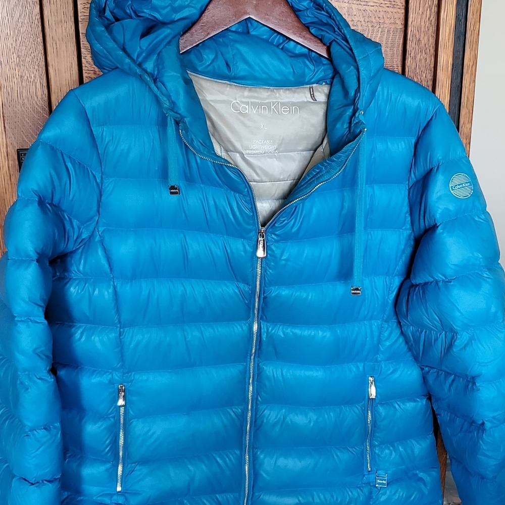 Calvin Klein Premium Down Thin Puff Jacket hood XL